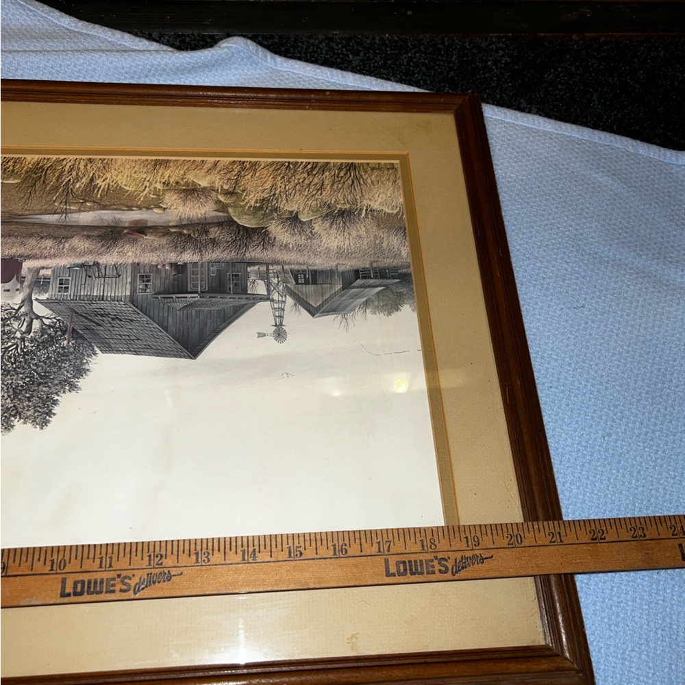 Vintage Gene Speck Art Wood Framed Print Country Landscape Wagon Barn - Picture 14 of 15